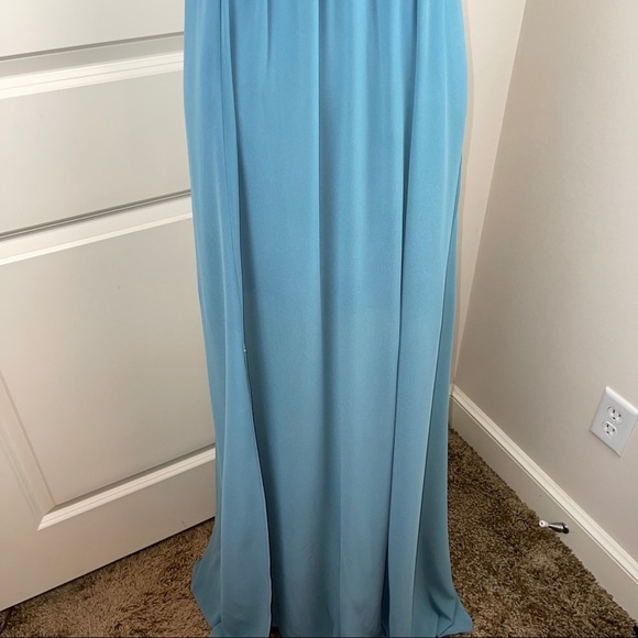 NEW Show Me Your MuMu Faye Flutter Maxi Dress Blue XS - Picture 9 of 17